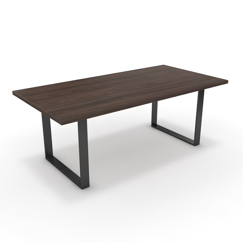 Étkezőasztal - Antara fekete lábbal - Sötét rauna szil, méret: 200x100