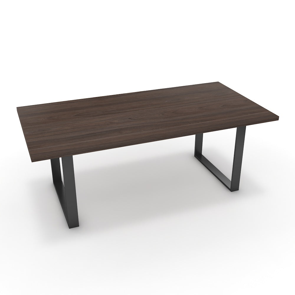 Étkezőasztal - Antara fekete lábbal - Sötét rauna szil, méret: 200x100