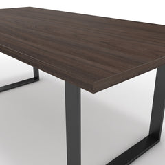 Étkezőasztal - Antara fekete lábbal - Sötét rauna szil, méret: 200x100