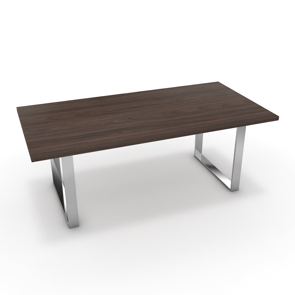 Étkezőasztal - Antara króm lábbal - Sötét rauna szil, méret: 200x100