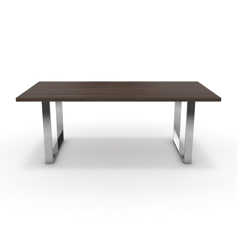 Étkezőasztal - Antara króm lábbal - Sötét rauna szil, méret: 200x100