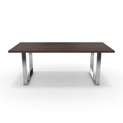 Étkezőasztal - Antara króm lábbal - Sötét rauna szil, méret: 200x100