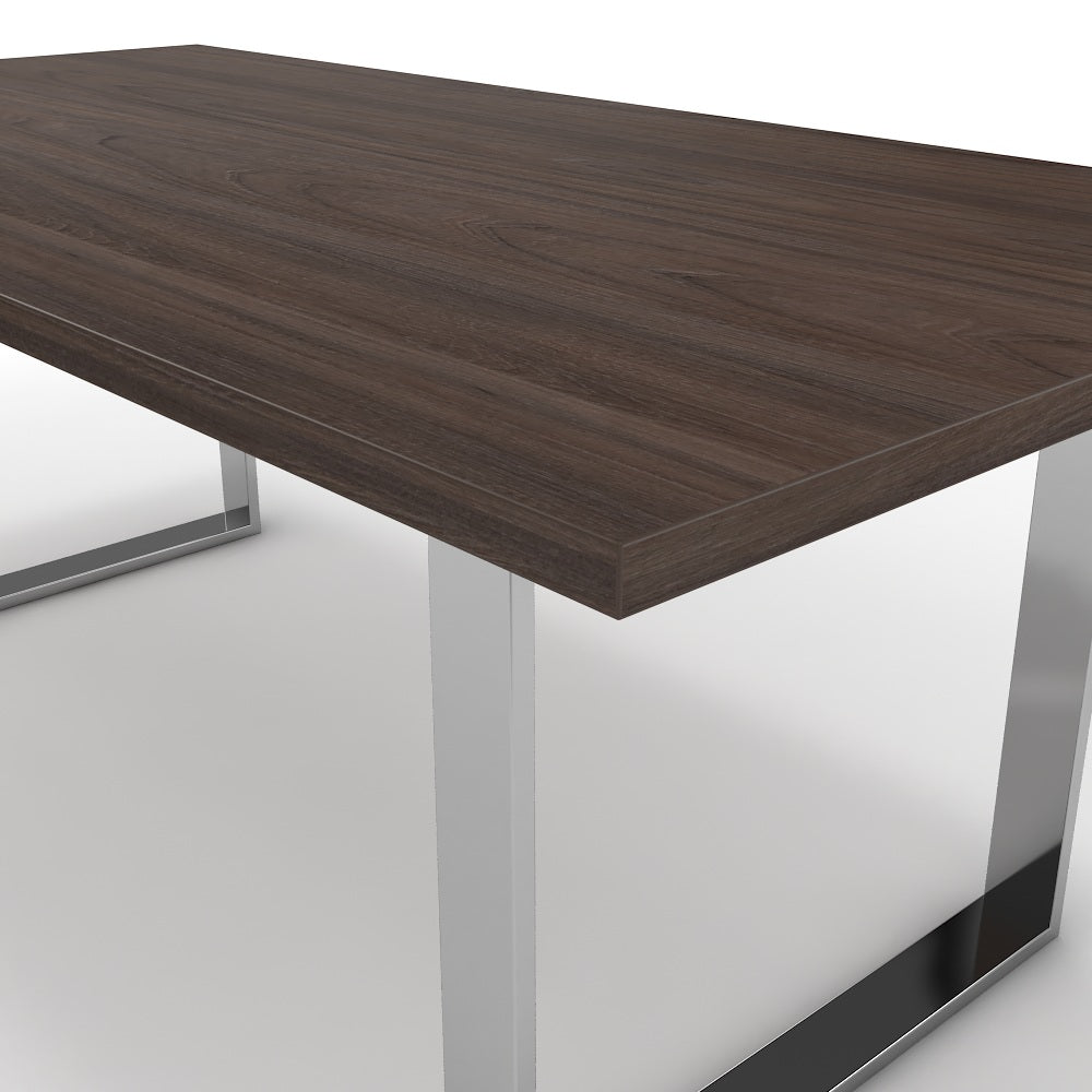 Étkezőasztal - Antara króm lábbal - Sötét rauna szil, méret: 200x100