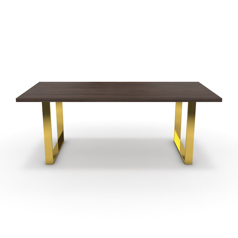 Étkezőasztal - Antara arany lábbal - Sötét rauna szil, méret: 200x100