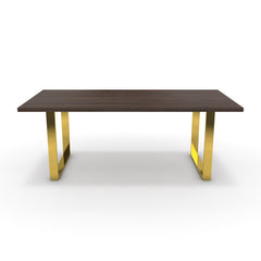 Étkezőasztal - Antara arany lábbal - Sötét rauna szil, méret: 200x100