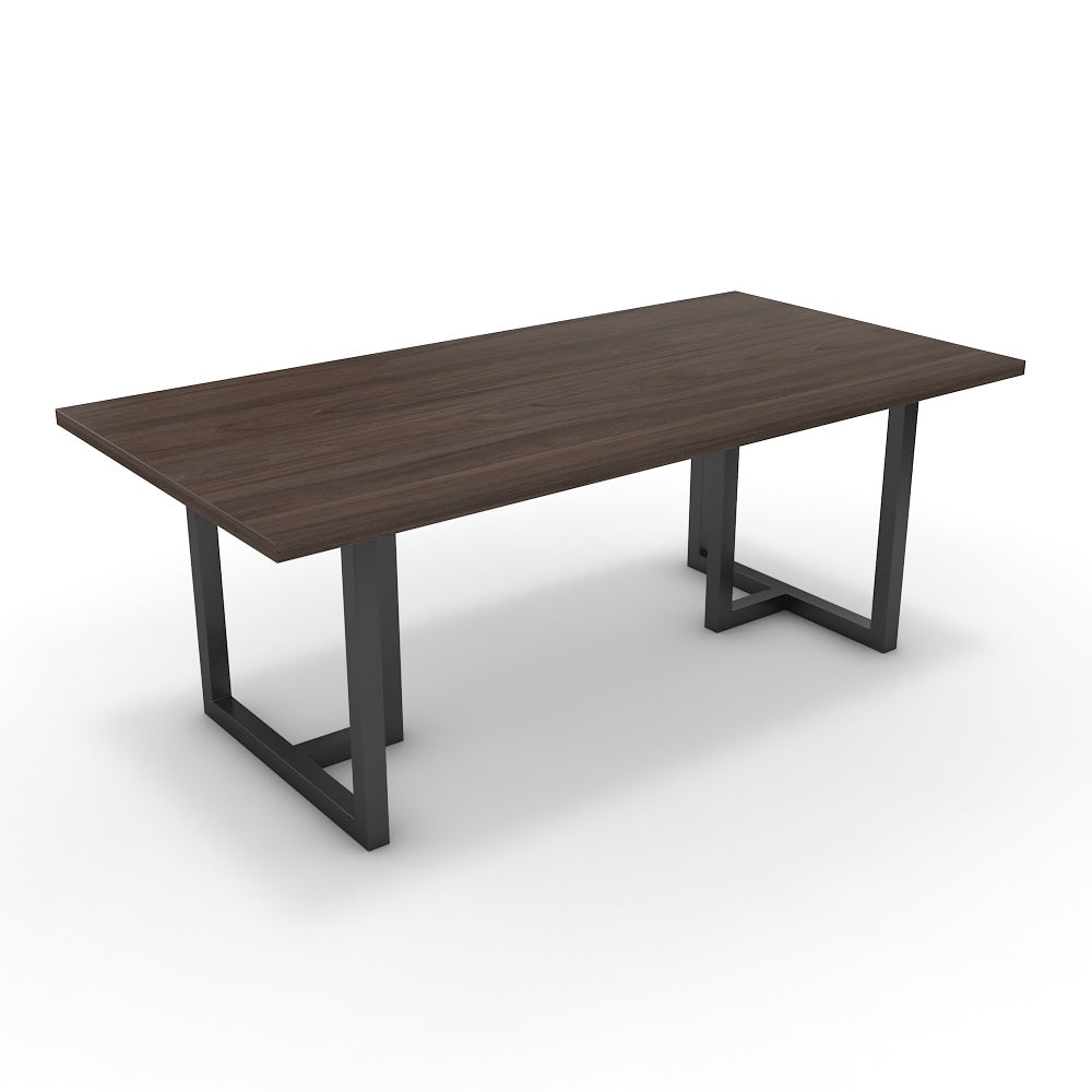 Étkezőasztal - Asara fekete lábbal - Sötét rauna szil, méret: 200x100