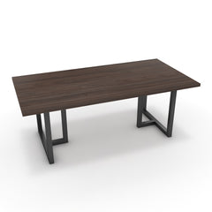 Étkezőasztal - Asara fekete lábbal - Sötét rauna szil, méret: 200x100