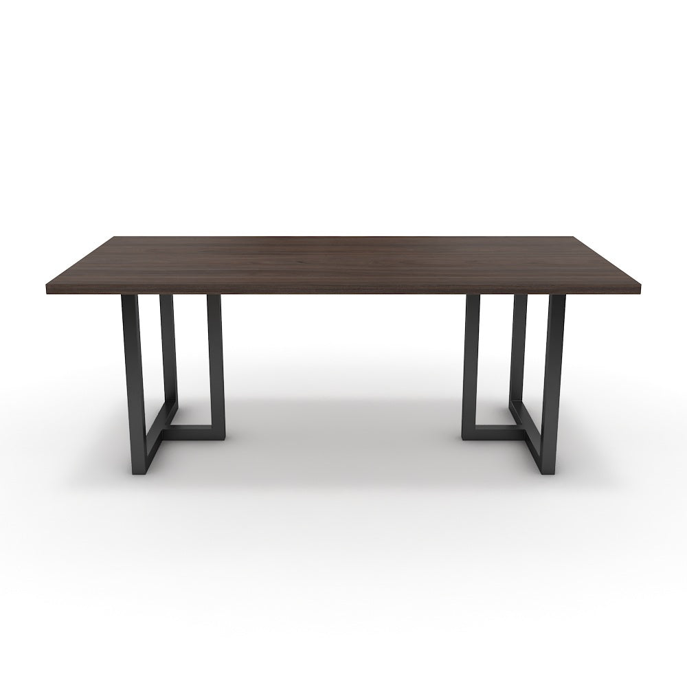 Étkezőasztal - Asara fekete lábbal - Sötét rauna szil, méret: 200x100