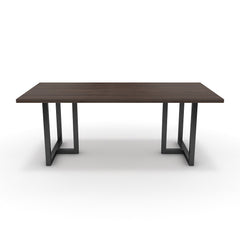 Étkezőasztal - Asara fekete lábbal - Sötét rauna szil, méret: 200x100