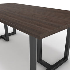 Étkezőasztal - Asara fekete lábbal - Sötét rauna szil, méret: 200x100