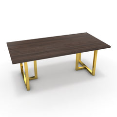 Étkezőasztal - Asara arany lábbal - Sötét rauna szil, méret: 200x100