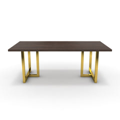 Étkezőasztal - Asara arany lábbal - Sötét rauna szil, méret: 200x100