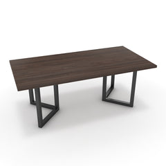 Étkezőasztal - Indra fekete lábbal - Sötét rauna szil, méret: 200x100