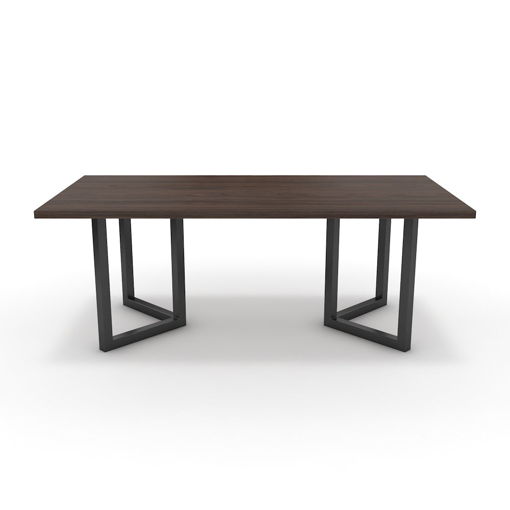 Étkezőasztal - Indra fekete lábbal - Sötét rauna szil, méret: 200x100