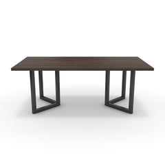 Étkezőasztal - Indra fekete lábbal - Sötét rauna szil, méret: 200x100