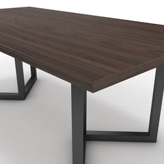 Étkezőasztal - Indra fekete lábbal - Sötét rauna szil, méret: 200x100