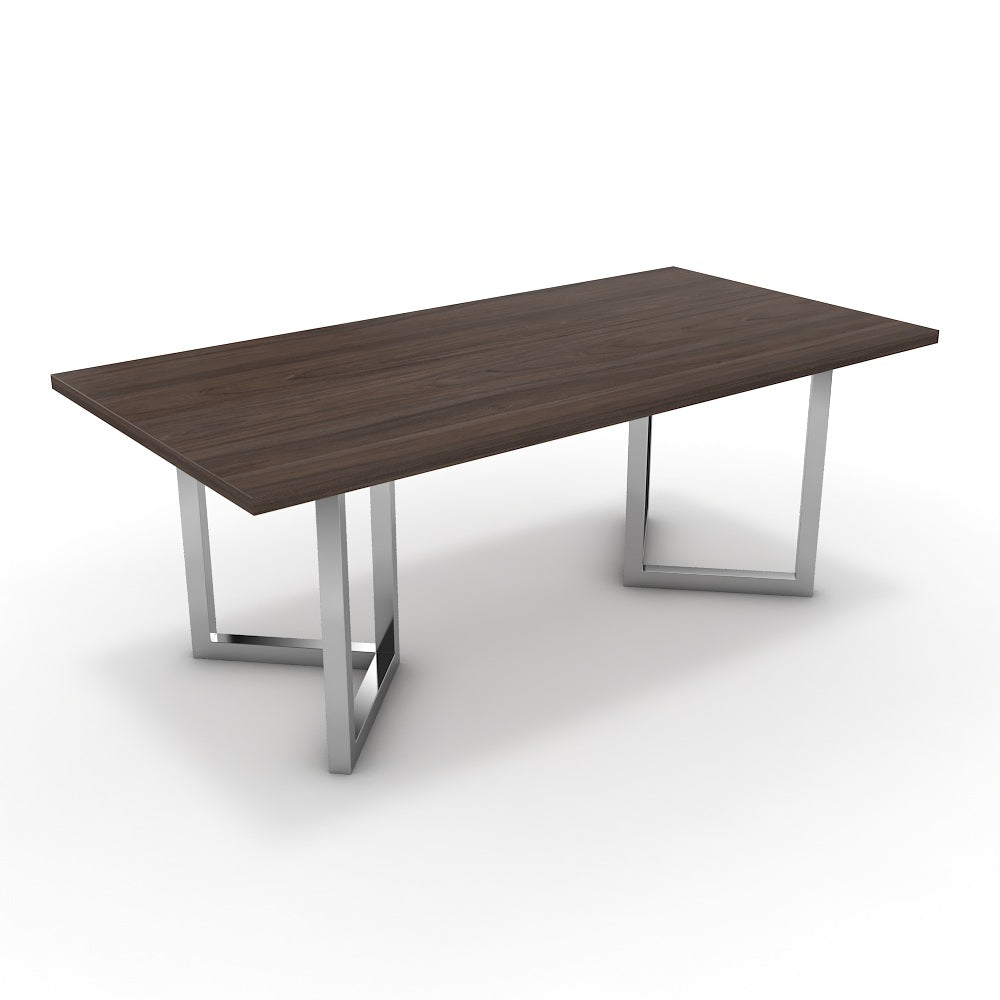 Étkezőasztal - Indra króm lábbal - Sötét rauna szil, méret: 200x100