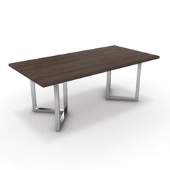 Étkezőasztal - Indra króm lábbal - Sötét rauna szil, méret: 200x100