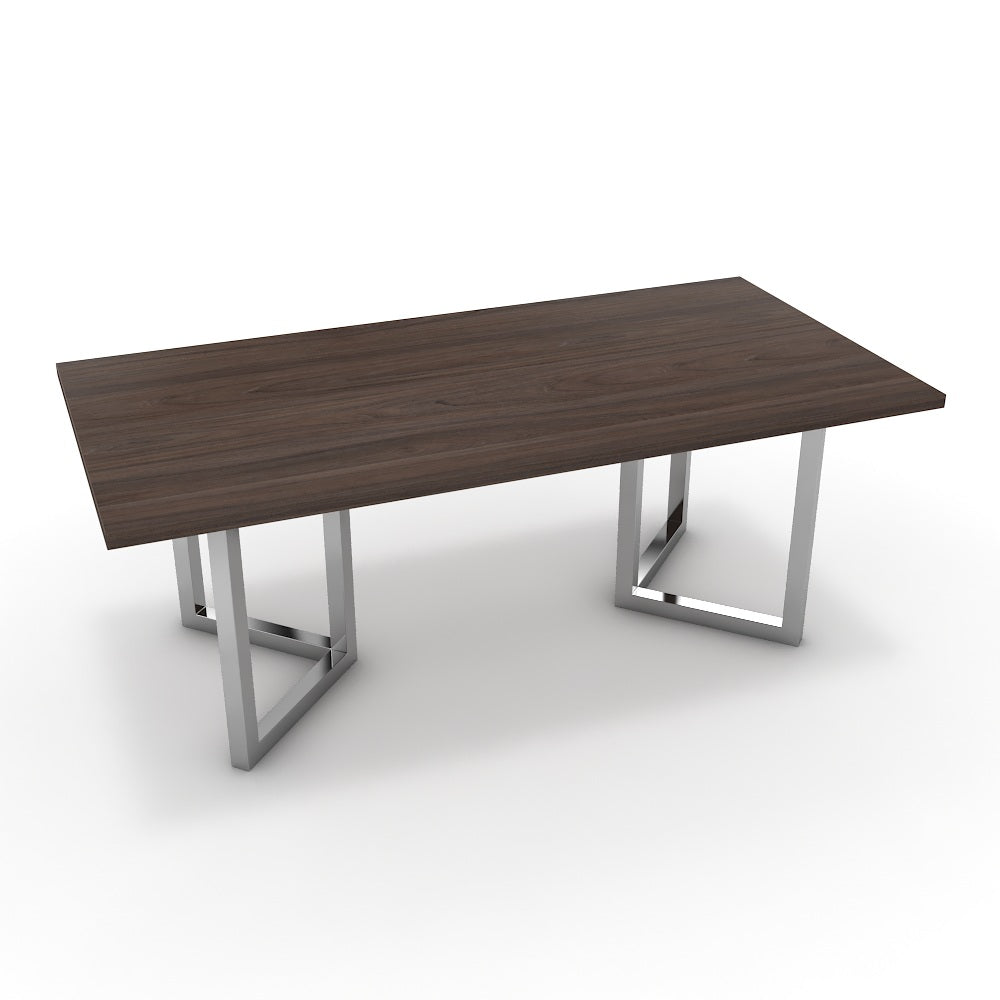 Étkezőasztal - Indra króm lábbal - Sötét rauna szil, méret: 200x100