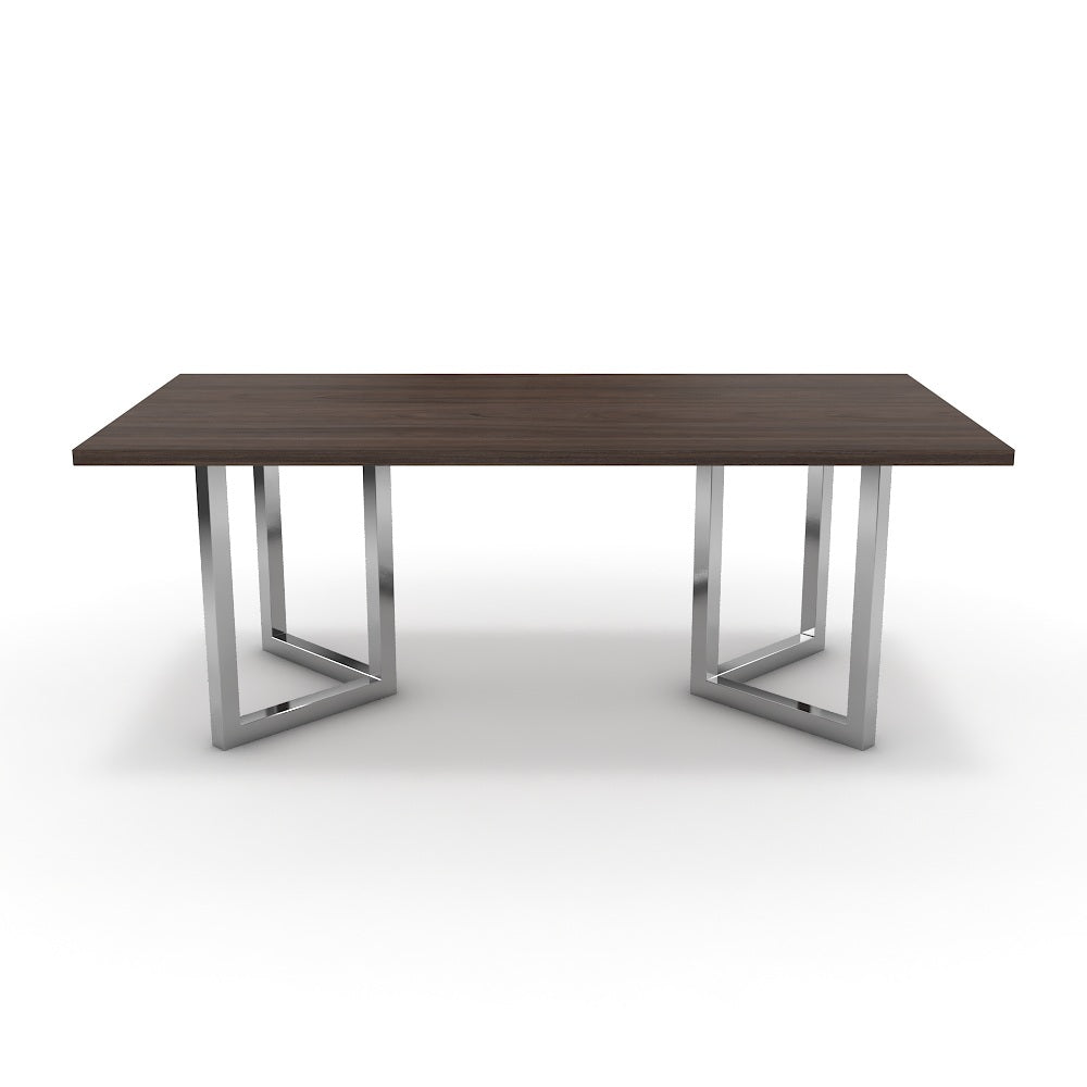 Étkezőasztal - Indra króm lábbal - Sötét rauna szil, méret: 200x100