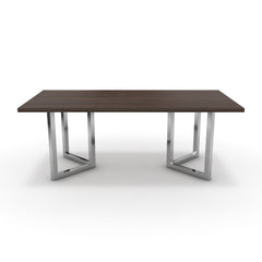 Étkezőasztal - Indra króm lábbal - Sötét rauna szil, méret: 200x100