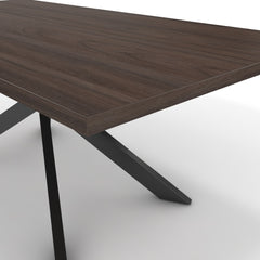 Étkezőasztal - Jama fekete lábbal - Sötét rauna szil, méret: 200x100