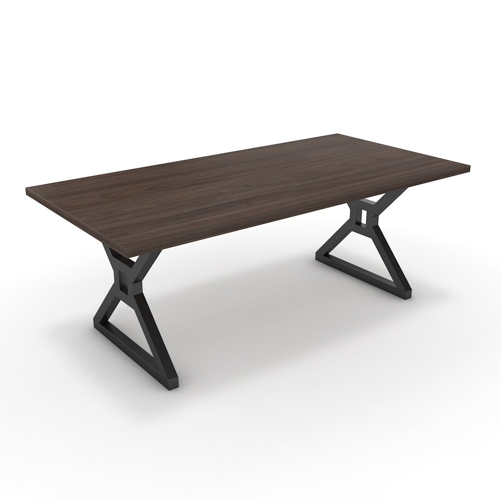 Étkezőasztal - Mandira fekete lábbal - Sötét rauna szil, méret: 200x100