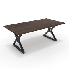 Étkezőasztal - Mandira fekete lábbal - Sötét rauna szil, méret: 200x100