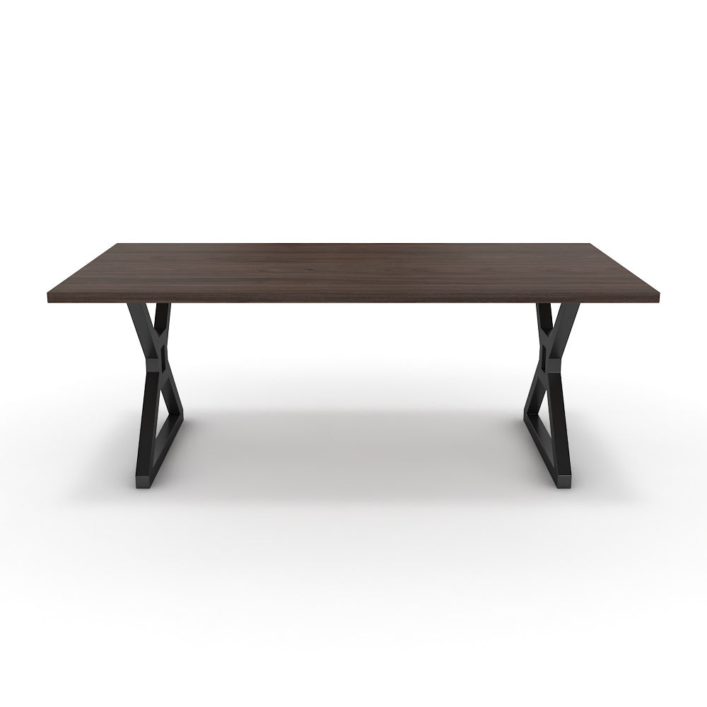 Étkezőasztal - Mandira fekete lábbal - Sötét rauna szil, méret: 200x100