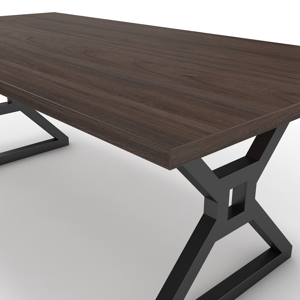 Étkezőasztal - Mandira fekete lábbal - Sötét rauna szil, méret: 200x100