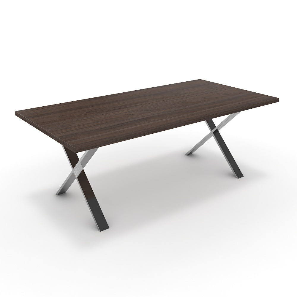 Étkezőasztal - Préma króm lábbal - Sötét rauna szil, méret: 200x100