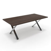 Étkezőasztal - Préma króm lábbal - Sötét rauna szil, méret: 200x100