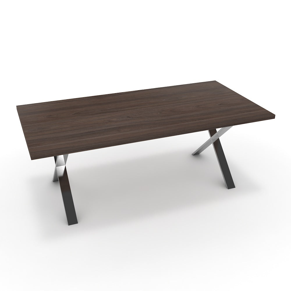 Étkezőasztal - Préma króm lábbal - Sötét rauna szil, méret: 200x100