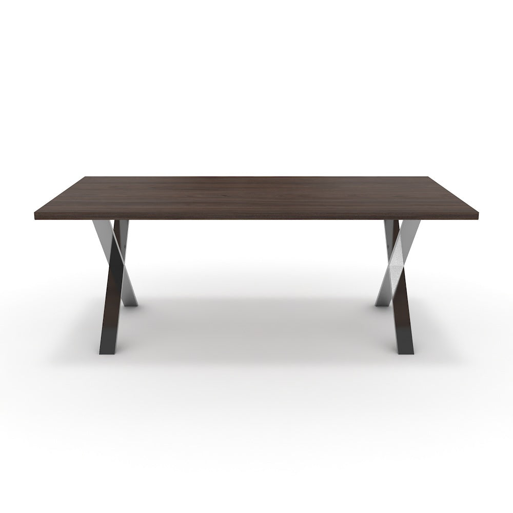 Étkezőasztal - Préma króm lábbal - Sötét rauna szil, méret: 200x100