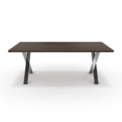 Étkezőasztal - Préma króm lábbal - Sötét rauna szil, méret: 200x100