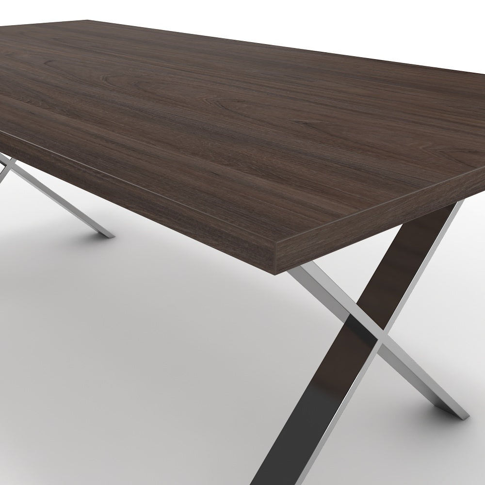 Étkezőasztal - Préma króm lábbal - Sötét rauna szil, méret: 200x100