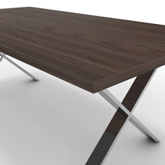 Étkezőasztal - Préma króm lábbal - Sötét rauna szil, méret: 200x100