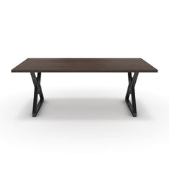 Étkezőasztal - Uttama fekete lábbal - Sötét rauna szil, méret: 200x100