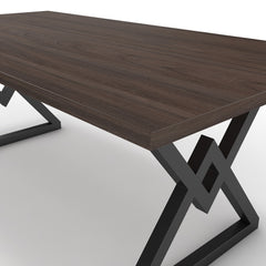 Étkezőasztal - Uttama fekete lábbal - Sötét rauna szil, méret: 200x100