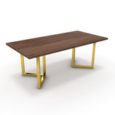 Étkezőasztal - Indra arany lábbal - Barna sonoma tölgy, méret: 200x100
