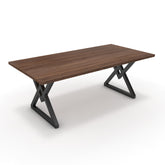 Étkezőasztal - Uttama fekete lábbal - Barna sonoma tölgy, méret: 200x100