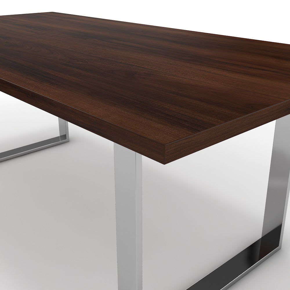 Étkezőasztal - Antara króm lábbal - Mogyoró, méret: 200x100