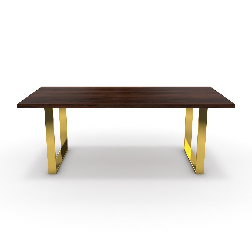 Étkezőasztal - Antara arany lábbal - Mogyoró, méret: 200x100