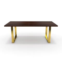 Étkezőasztal - Antara arany lábbal - Mogyoró, méret: 200x100