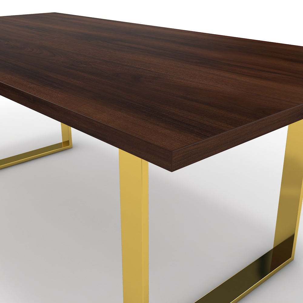 Étkezőasztal - Antara arany lábbal - Mogyoró, méret: 200x100