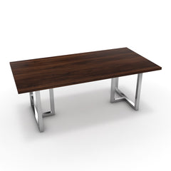 Étkezőasztal - Asara króm lábbal - Mogyoró, méret: 200x100