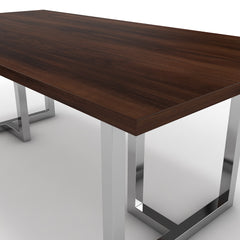 Étkezőasztal - Asara króm lábbal - Mogyoró, méret: 200x100