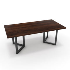 Étkezőasztal - Indra fekete lábbal - Mogyoró, méret: 200x100