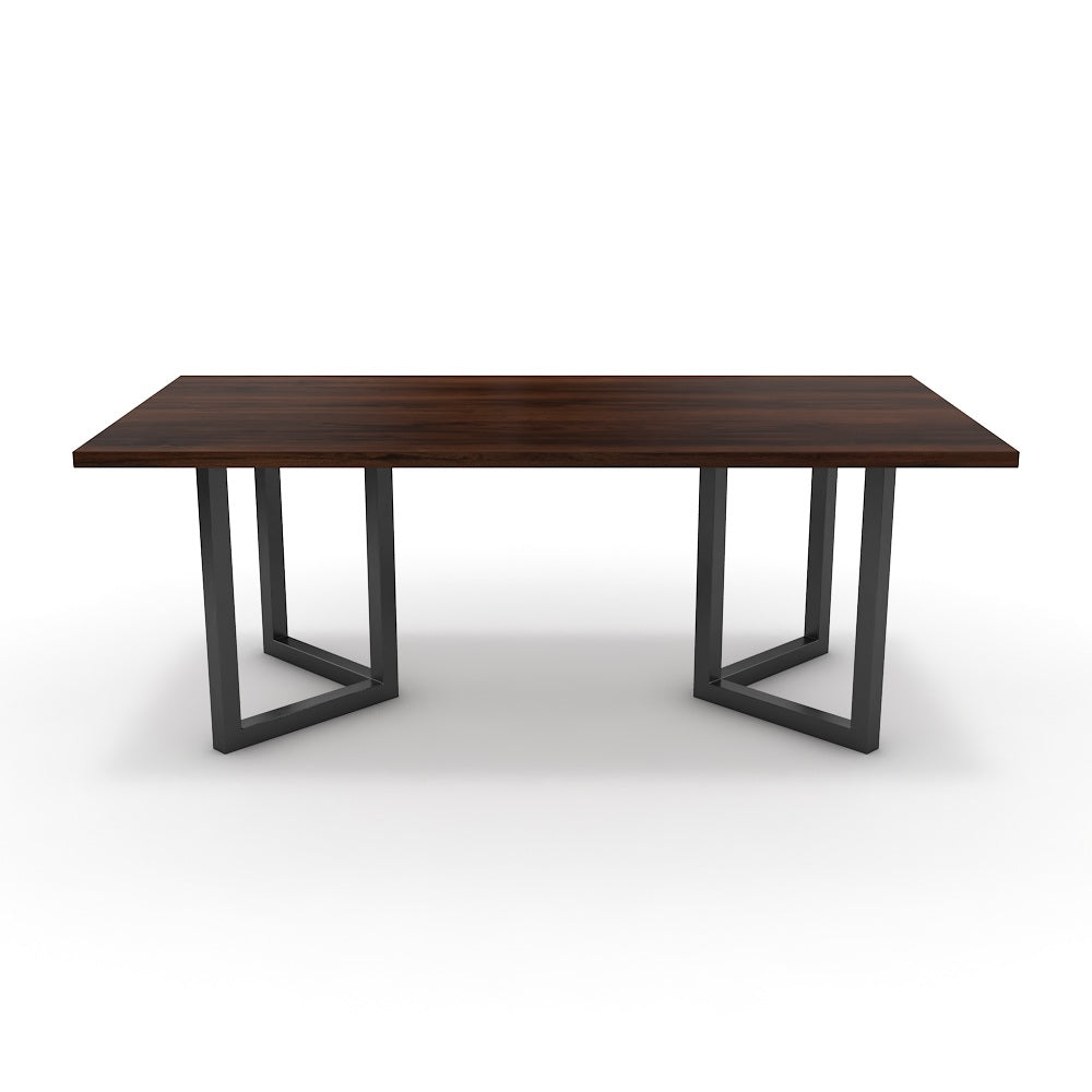 Étkezőasztal - Indra fekete lábbal - Mogyoró, méret: 200x100