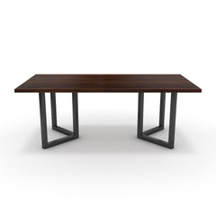 Étkezőasztal - Indra fekete lábbal - Mogyoró, méret: 200x100